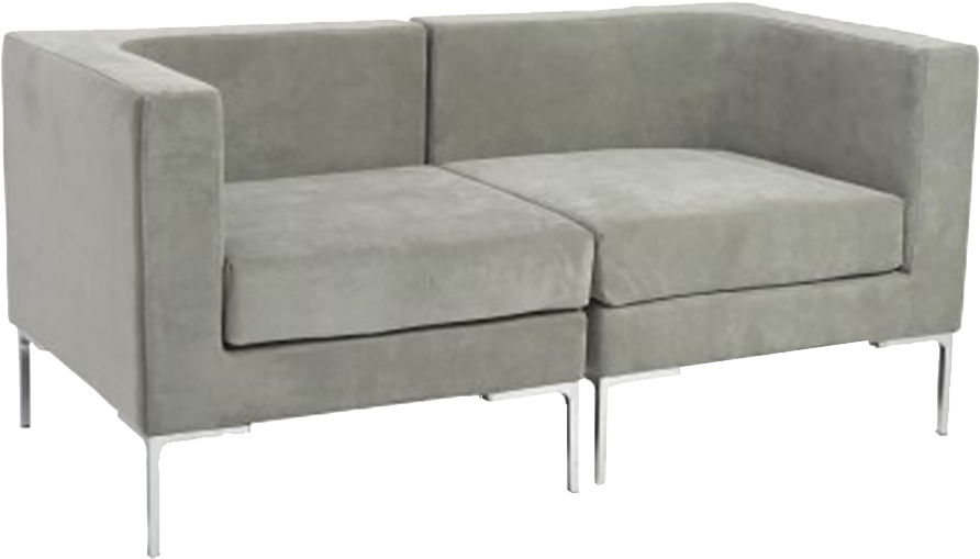 Monaco Grey Loveseat (900x510), Png Download
