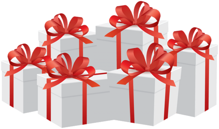 Free Png Download Gift Boxes White Clipart Png Photo - Gift Wrapping (850x502), Png Download