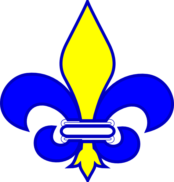 Blue Yellow White Khanda Logo School - Fleur De Lis Clip Art (570x594), Png Download