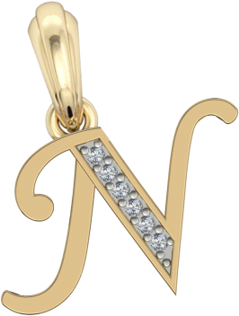 Gold Alphabet N Charm - Jewelslane Gold Alphabet I Charm (750x500), Png Download