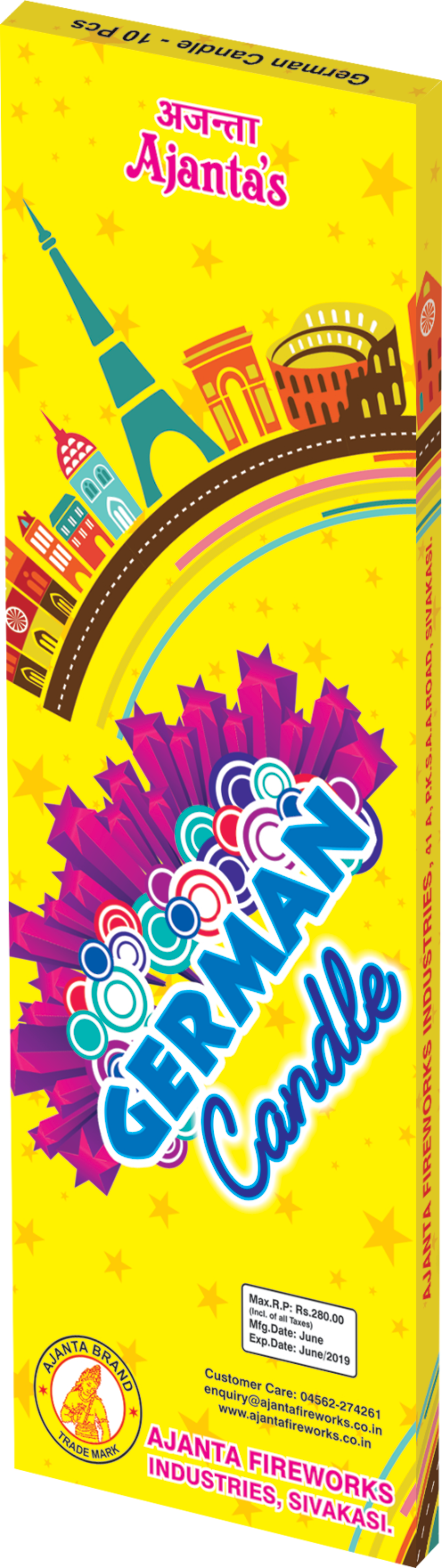 Ajanta German Candles - Graphic Design (1984x7044), Png Download