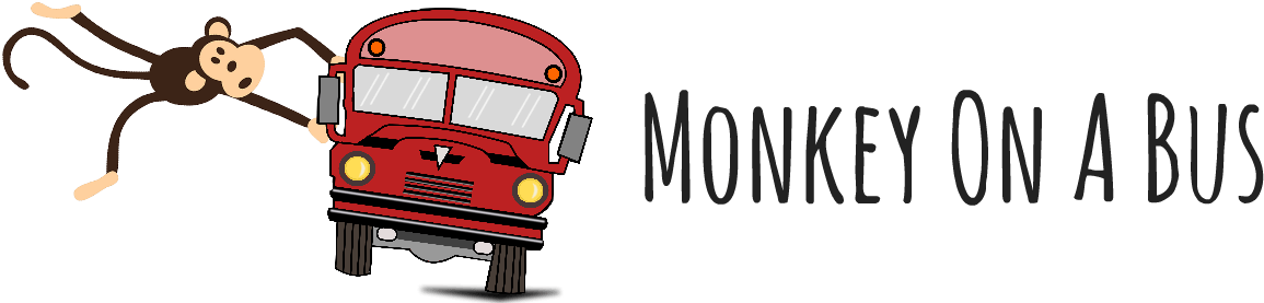 Monkey On A Bus Monkey On A Bus - Monkey On The Bus (1200x280), Png Download