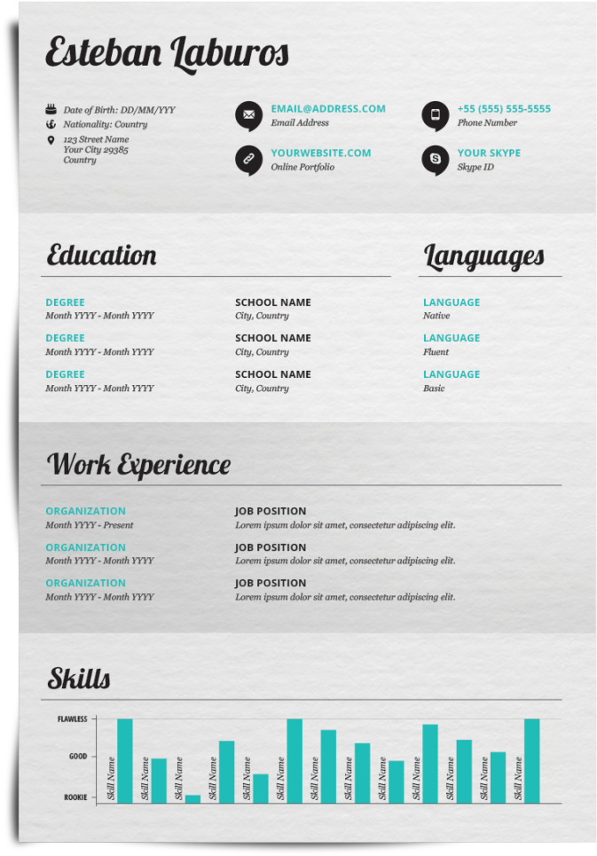 Resume Inspiration (713x1024), Png Download