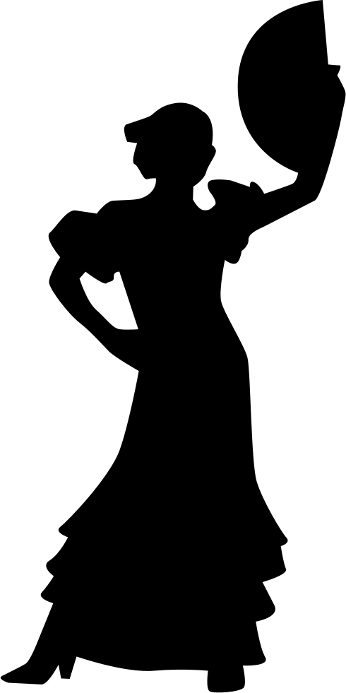 Flamenco Woman Female Silhouette Dancing Comments - Flamenco Dress Sillohette (490x981), Png Download