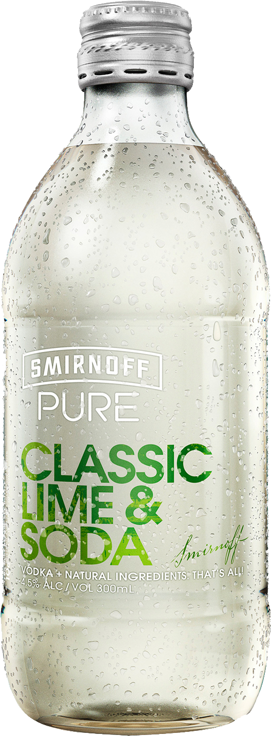 Smirnoff Pure Classic Lime & Soda Bottles 300ml - Smirnoff Pure Passionfruit Lime & Soda 300ml (1600x2000), Png Download