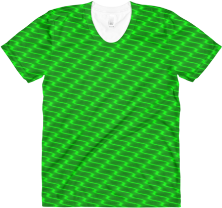 Neon Wavy Lines Green Women's Crew Neck T-shirt - Shirt (480x480), Png Download
