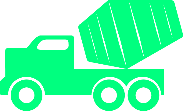Green Dump Truck Clip Art - Cement Truck Clip Art (600x366), Png Download