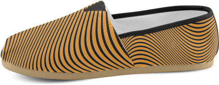 Orange And Black Wavy Lines Women's Casual Shoes - Martin Custom D (500x500), Png Download