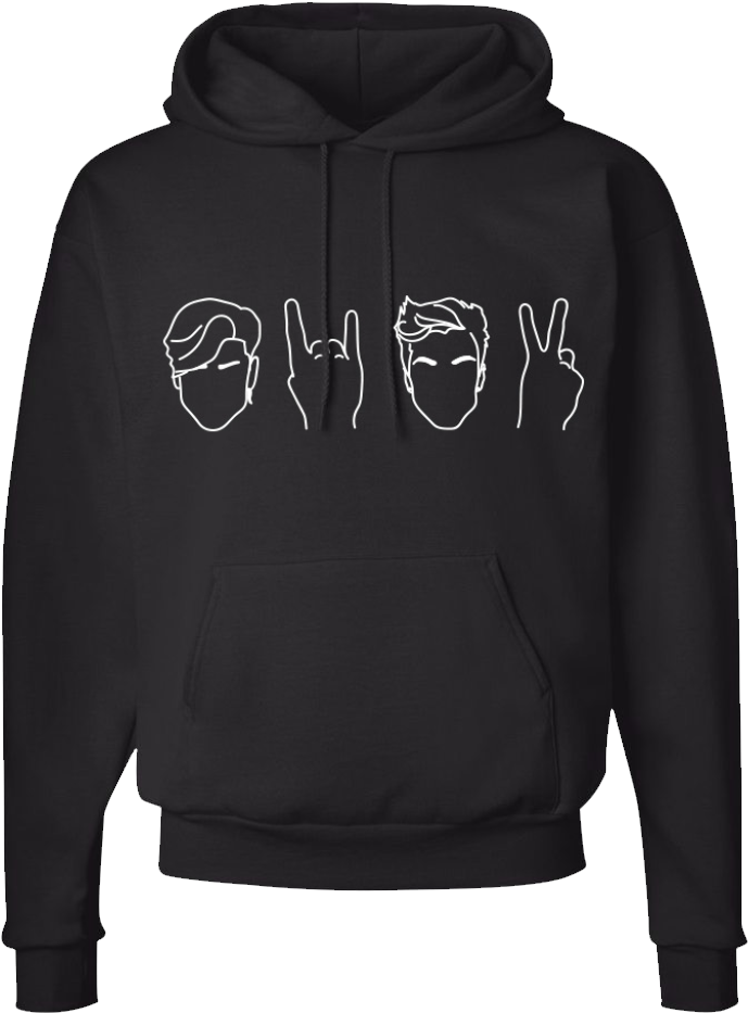 Double Tap To Zoom - Dolan Twins Black Hoodie (1000x1000), Png Download