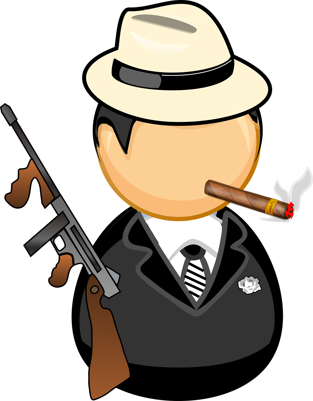 Gangster Computer Icons Sticker Decal Al Capone Free - Gangster Png (594x750), Png Download