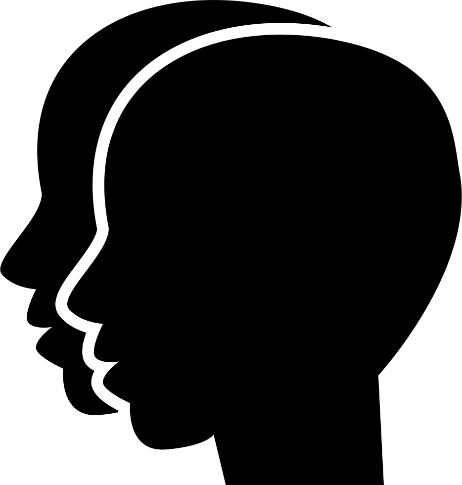 Gemini Two Twins Heads Symbol Comments - Female Head Silhouette Png (934x980), Png Download