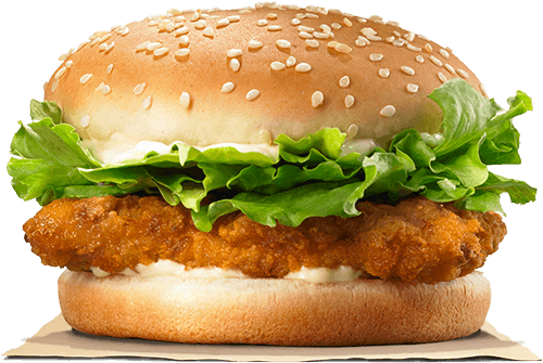 Crispy Chicken Burger - Chicken Patty Burger King (500x540), Png Download