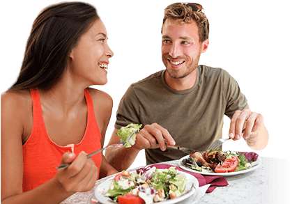 Accredited Practising Dietitian And Credentialled Diabetes - Couple Eating Png (450x300), Png Download