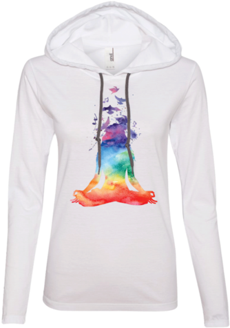 Chakra Meditation Watercolor Slim Hoodie - Mindfulness For Beginners (480x480), Png Download