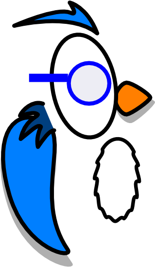 Blue Owl With Glasses Svg Clip Arts 318 X 597 Px (318x597), Png Download