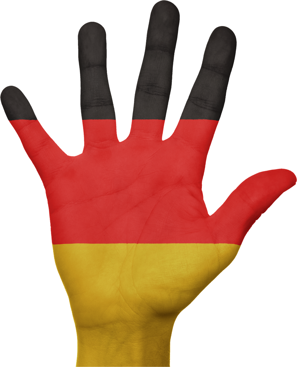 Germany, Germany, Flag, Hand, National, Fingers - Alemania Bandera Mano (1036x1280), Png Download