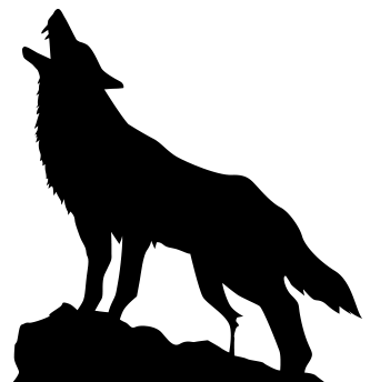 Svg Library Library At The Moon Silhouette Getdrawings - Wolf Howling At The Moon Png (510x346), Png Download