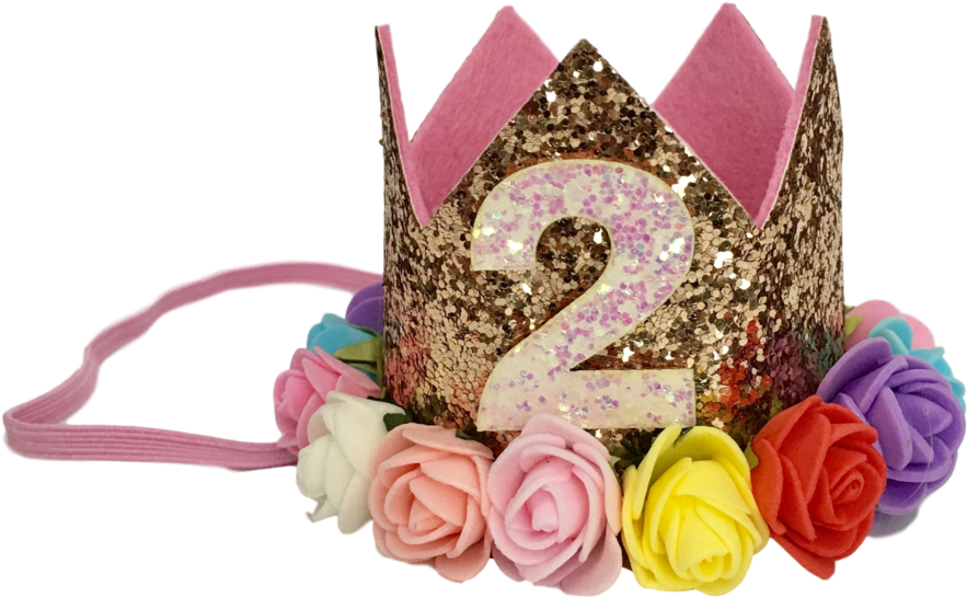 Glitter Glam 2nd Birthday Crowns Headbands - Clothing (1024x1024), Png Download