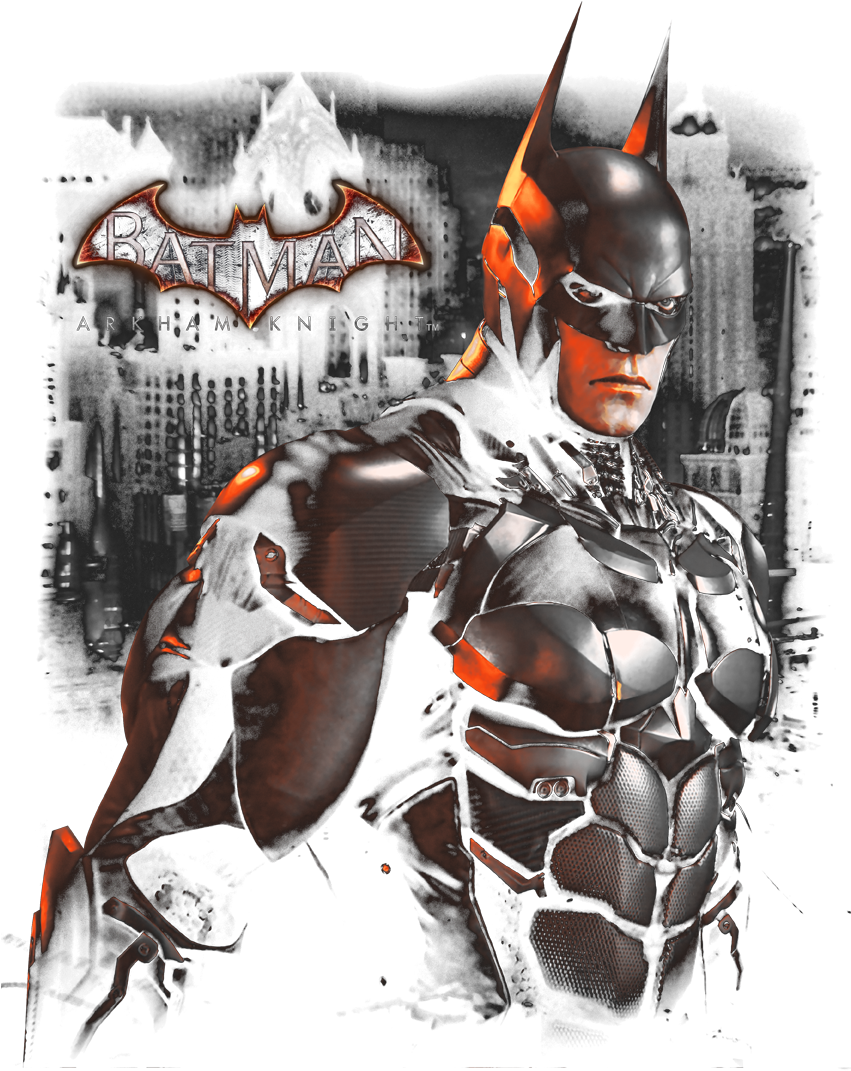 Arkham Dark Knight Men's Regular Fit T-shirt - Illustration (850x1152), Png Download