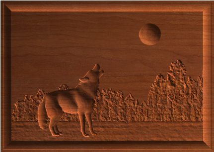 Wolf And Moon - Stallion (430x430), Png Download