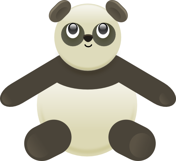Panda Stuffed Bear Svg Clip Arts 600 X 547 Px (600x547), Png Download