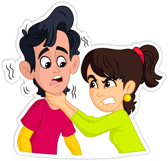 Send - Sad Couple Sticker Png (540x516), Png Download