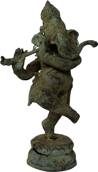 Dancing Ganesha Relic - Bronze Sculpture (488x650), Png Download