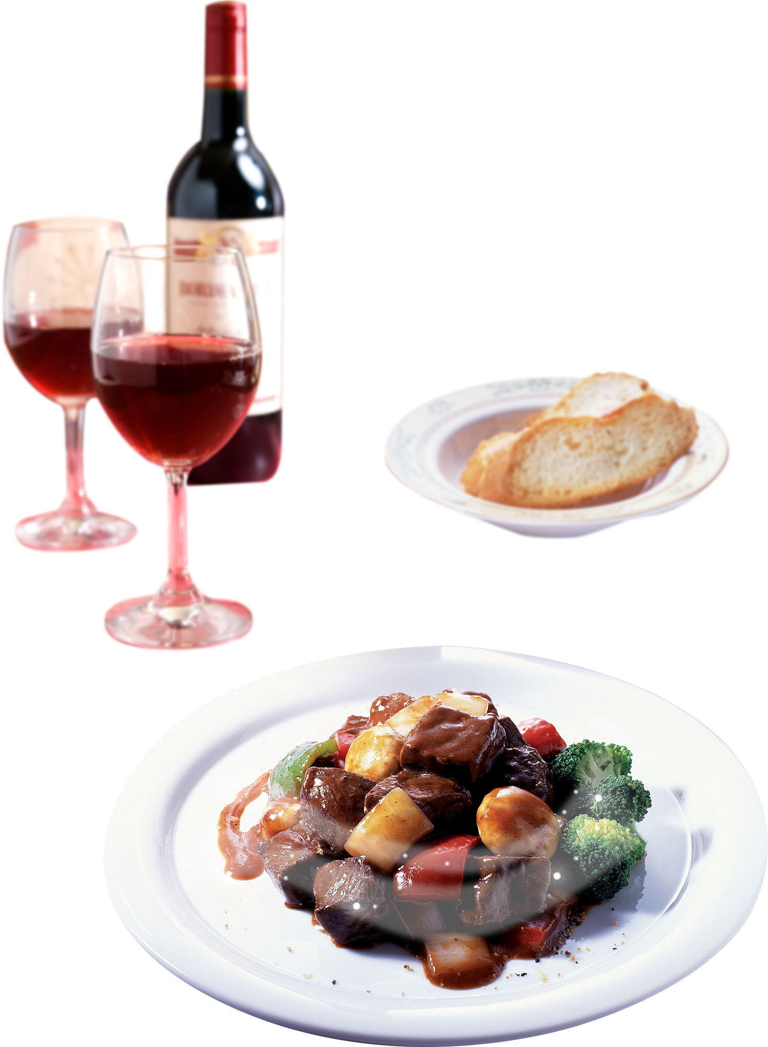 Clip Transparent Stock Chicken Curry European Bread - Red Wine (1500x2046), Png Download