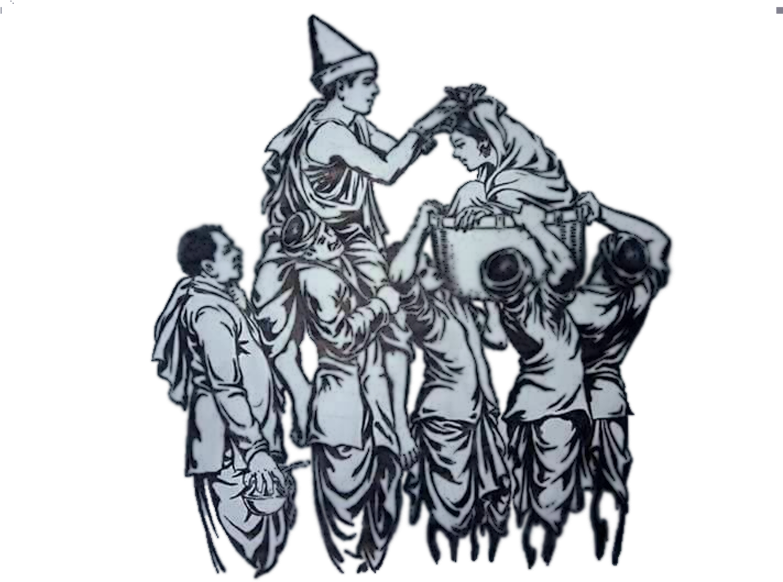 Indian Tribes Santal Religion Marriage - Illustration (1578x1181), Png Download