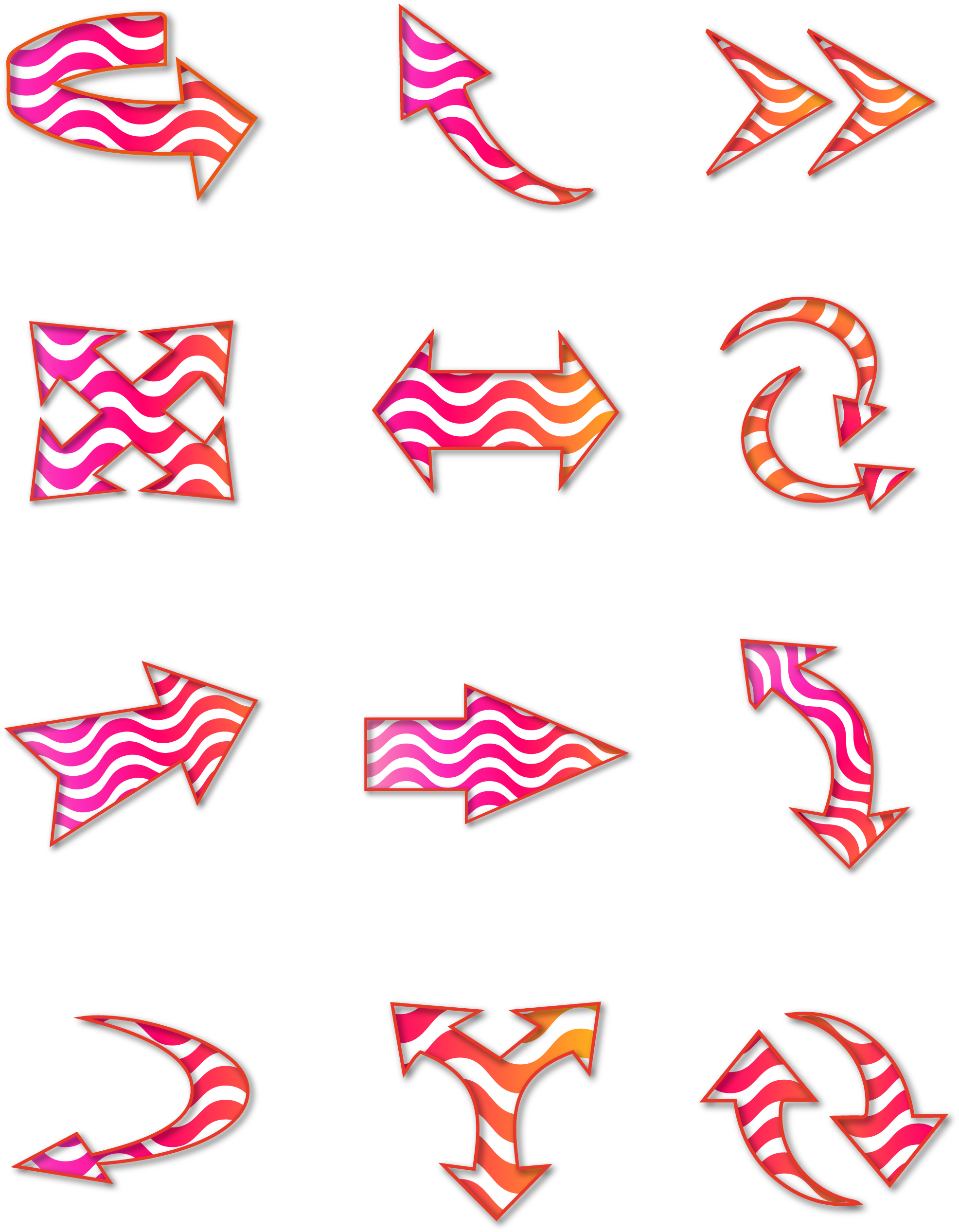Arrow Element Icon Colorful Linear Png And Vector Image (2133x2852), Png Download