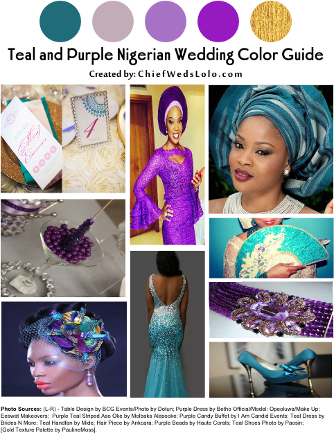 Teal Purple Nigerian Wedding Color Board - Girl (500x650), Png Download