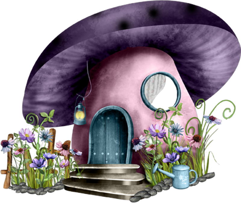 Cute Mushroom Home - Hello Good Morning Tuesday (800x734), Png Download