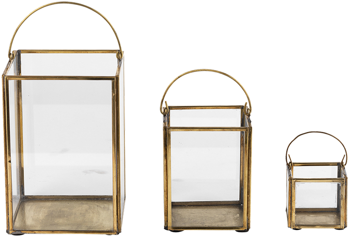 Emhome Nkuku Decor Lantern Home Antique Brass Glass - Arch (1400x1008), Png Download