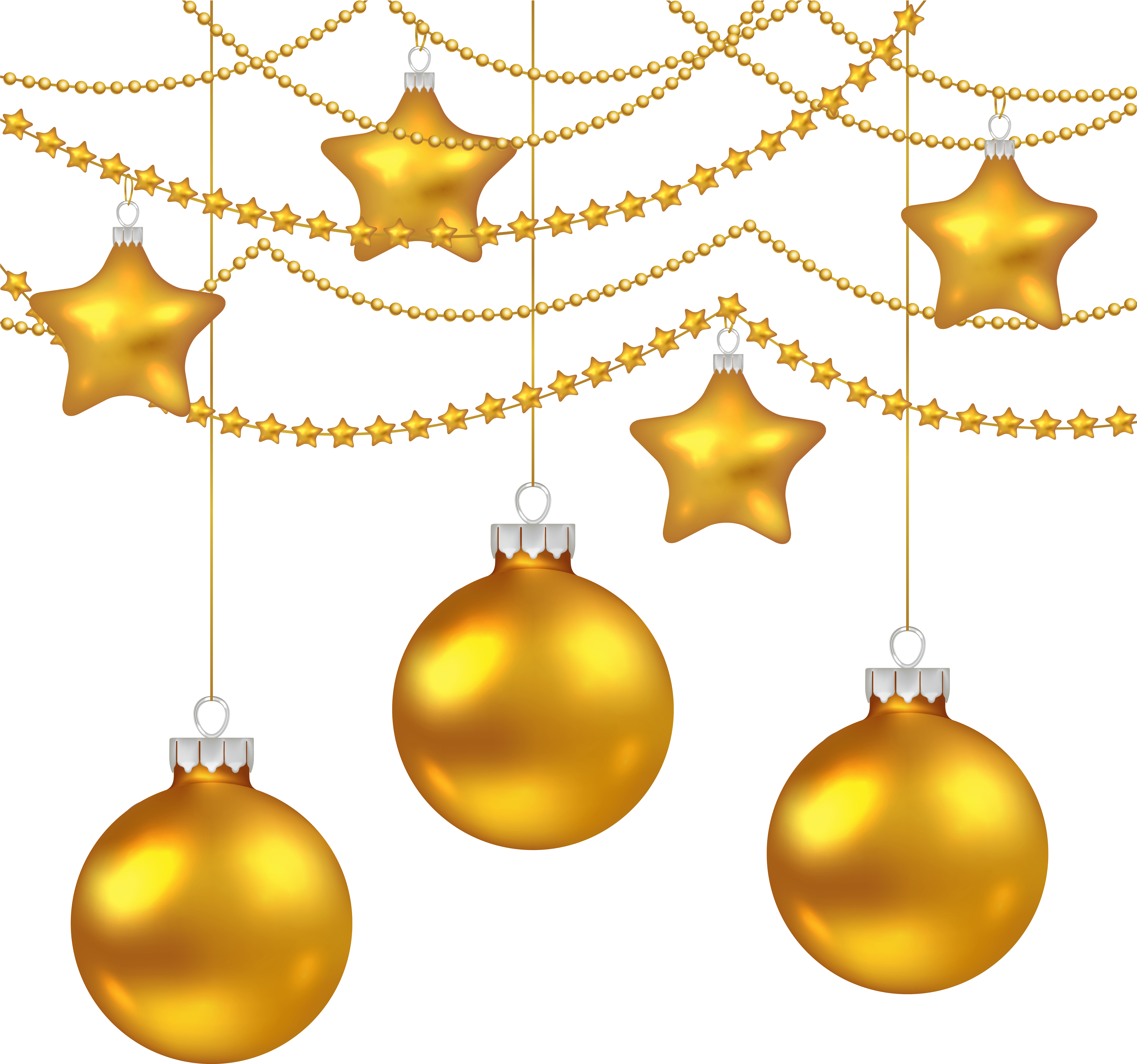 Gold Christmas Balls Png (6221x5896), Png Download