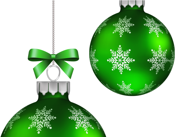 Christmas Ball Clipart Silver - Green Christmas Tree Ball (640x480), Png Download