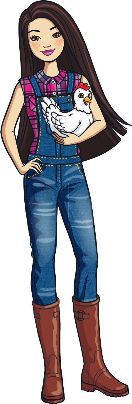 Barbie1 - Barbie1 Farmer - Cartoon (790x1530), Png Download