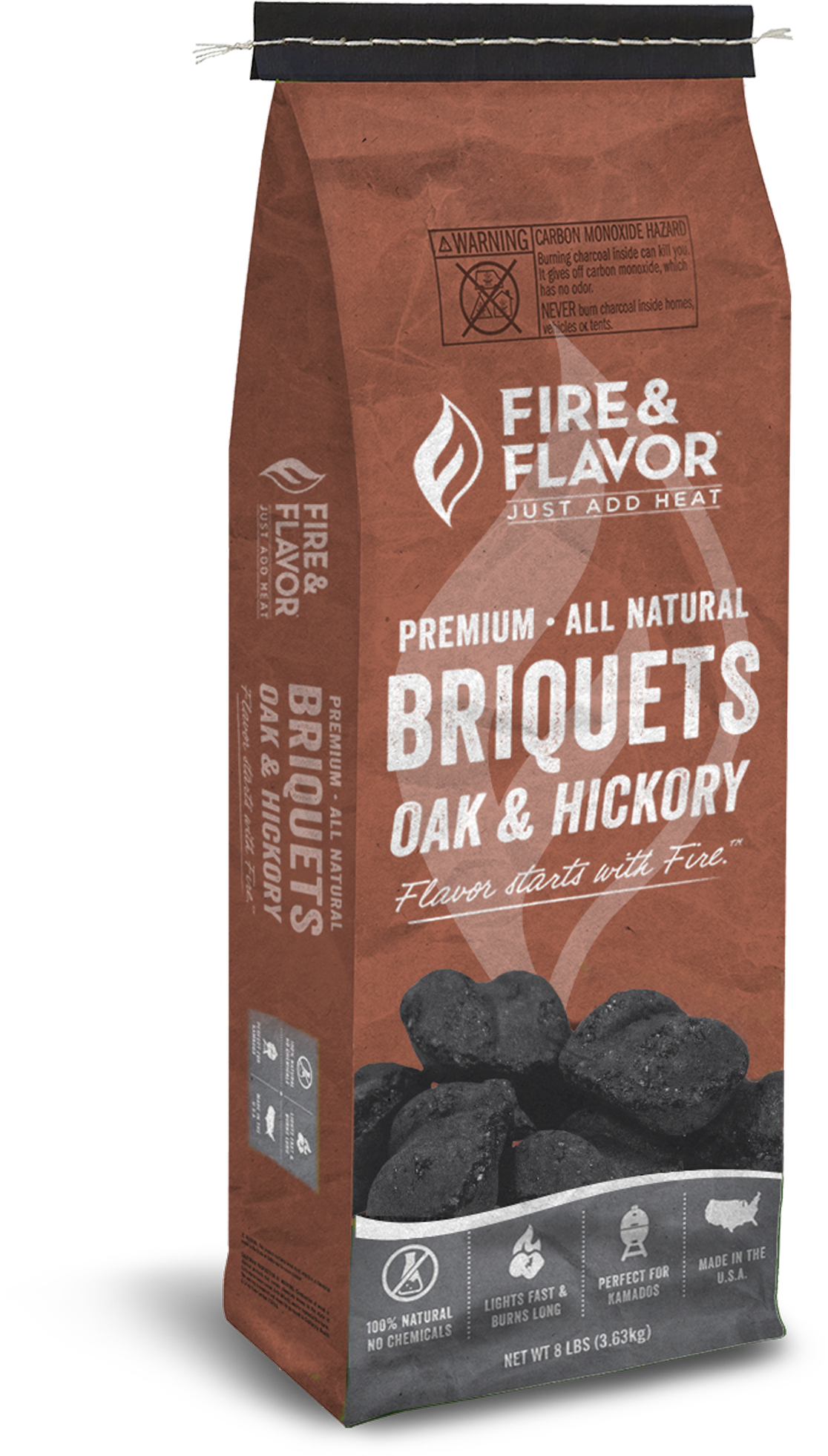 Fire & Flavor Briquet Charcoal From Oak & Hickory - Single-origin Coffee (1800x2000), Png Download