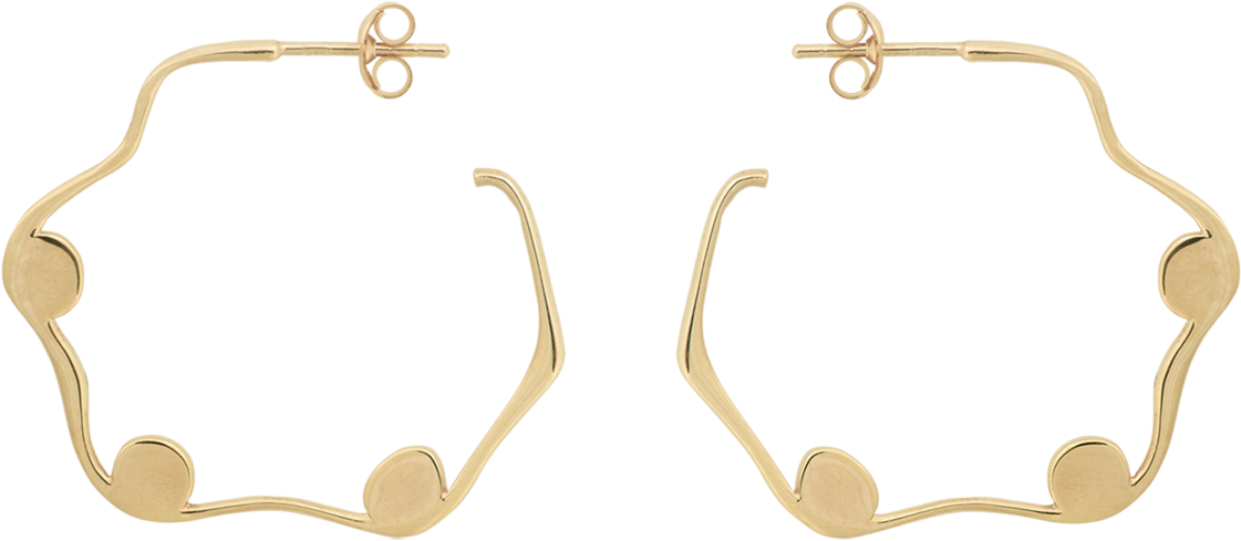 Ivy Hoop Earring Silver Goldplated (1665x1800), Png Download