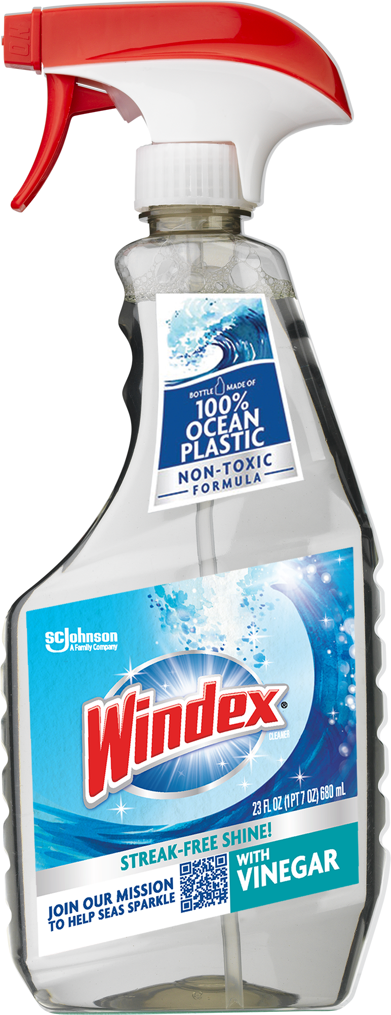 Windex Vinegar Ocean Plastic Bottle - Windex (888x2100), Png Download