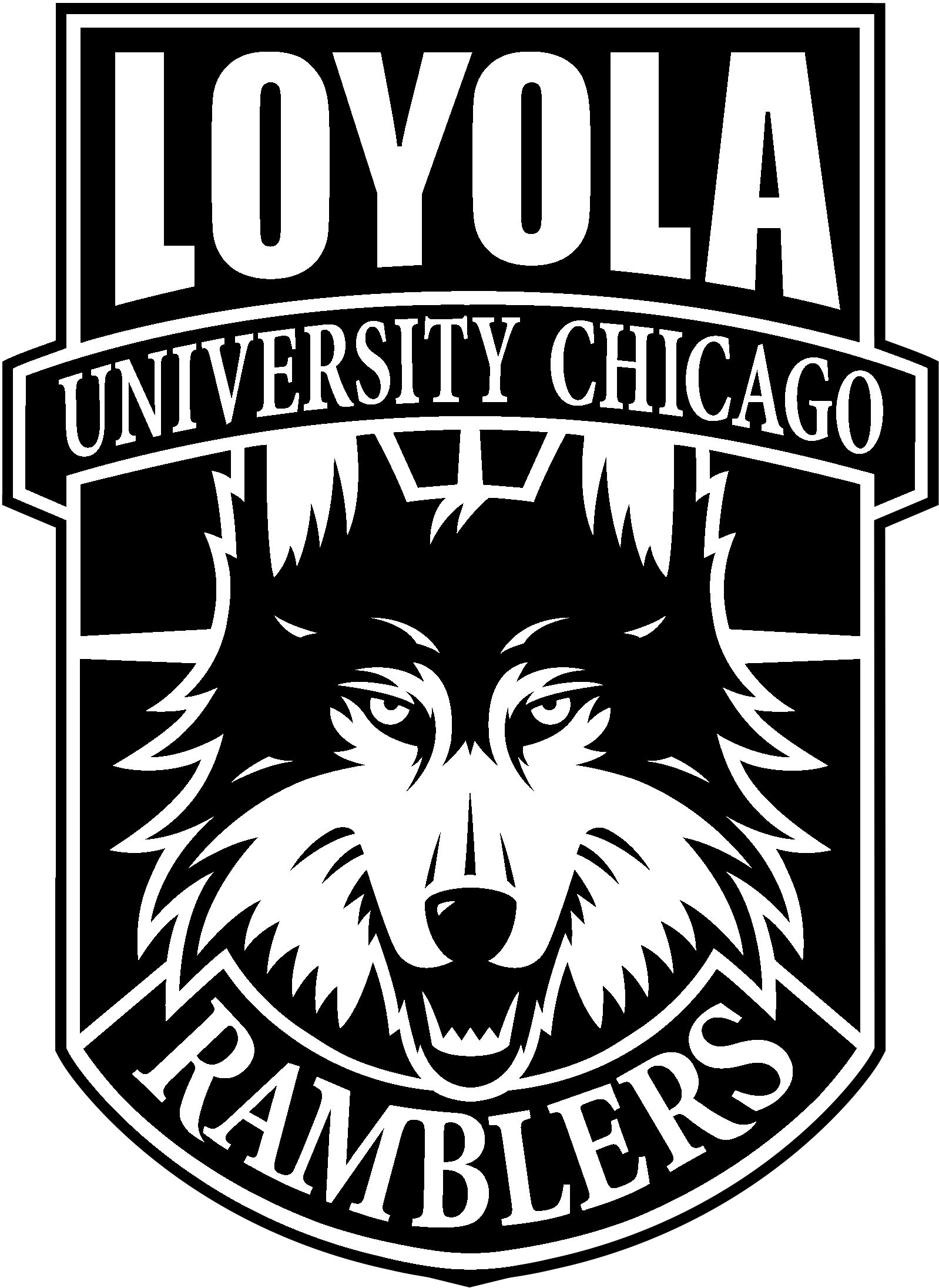 Loyola Chicago Ramblers Logo Black And White - Loyola University Chicago (2400x2400), Png Download