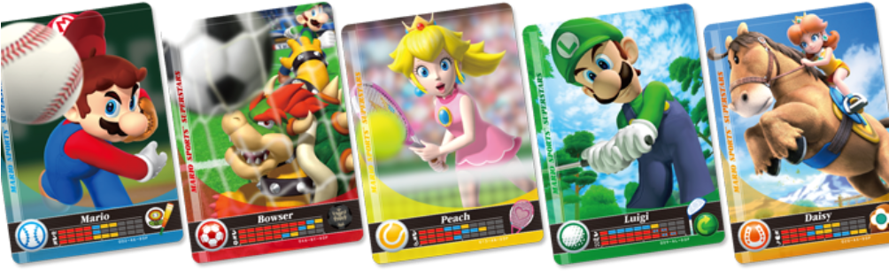 Mario Sports Superstars Amiibo Cards - Mario Sports Amiibo Cards (1003x380), Png Download