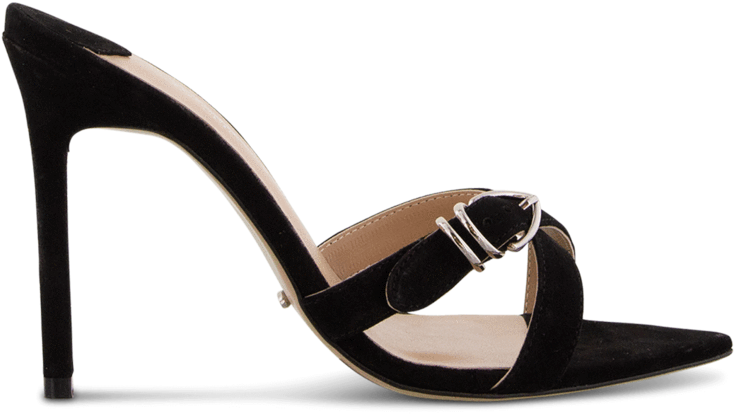 Mikki Black Kid Suede Default - High Heels (1000x598), Png Download