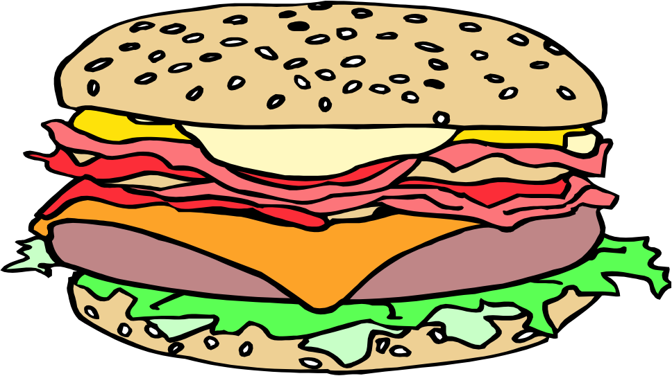 Build A Burger - Sesam Clipart (968x543), Png Download