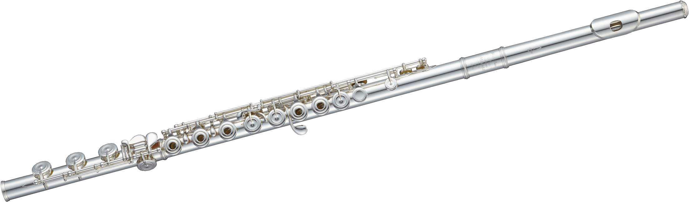 Handmade Maesta Silver Pearl Flute Headjoint Body - Flute (2220x672), Png Download