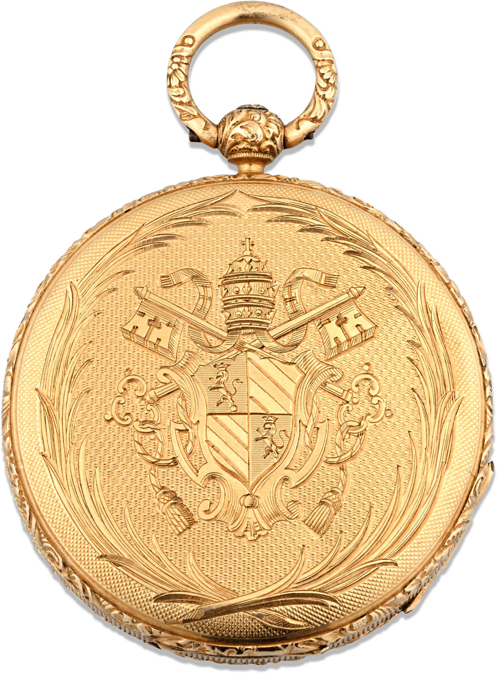 Pope Pius Ix Gold Pocket Watch By Aucoc - Chain (2000x2500), Png Download