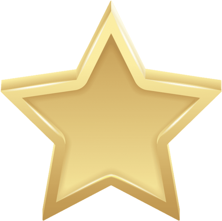 Free Png Download Gold Star Transparent Clipart Png - Gold Star Free Clipart (850x849), Png Download