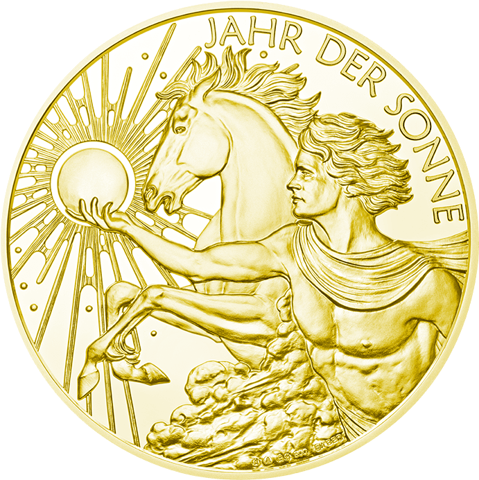 Calendar Medal In Gold-plated Silver - Coin (716x716), Png Download