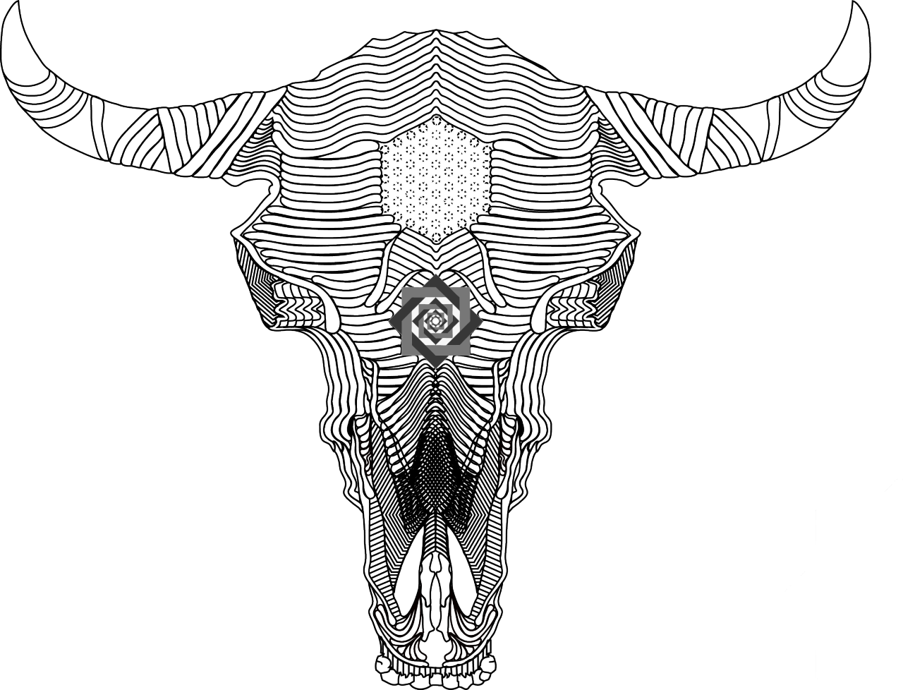Tumblr Nksxmutggb Shvo Pretty Bull Skull Tumblr Png - Sketch (1280x978), Png Download