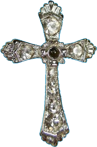 Silver Grey Cross Catholic Religion Polyvore Moodboard - Cross (600x600), Png Download