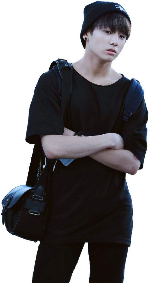 Bts Jungkook In Black (683x1024), Png Download